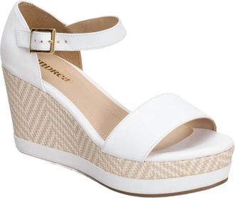 Andrea Womens Wedge Heel Sandal In White