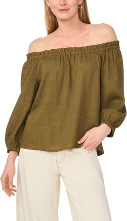 Vince Camuto Off the Shoulder Puff Sleeve Top in Olive at Nordstrom Rack, Size X-Small