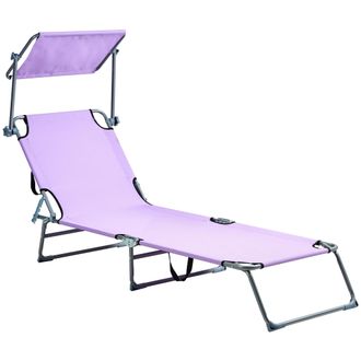 Beliani Beliani - Tumbona De Jard&iacute;n Patio Reclinable Con Toldo De Acero Plegable Violeta Foligno