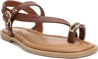 Seven 7 Cross Strap Flat Sandal in Brown at Nordstrom Rack, Size 7.5