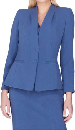 Mi Jong Lee Shawl Collar Fitted Blazer In Classic Blue