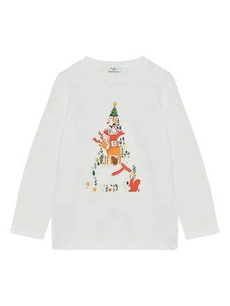 Il Gufo illustration-style print T-shirt - kids - Cotton - 5 - White