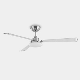 Netlighting Calima 3 Blade 126cm Ceiling Fan LED Light Nickel White in Grey