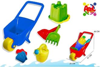 Trade Shop Trade Shop - Set Gioco Da Spiaggia Con Carriola Secchiello Palette Innaffiatoio Giochi Bimbi