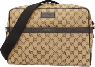 Gucci Brown Canvas Shoulder Bag (Pre-Owned)