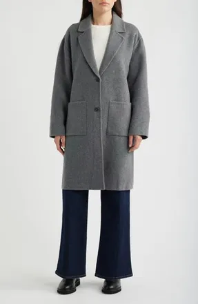 Eileen Fisher Long Wool Coat in Ash at Nordstrom, Size Xx-Small