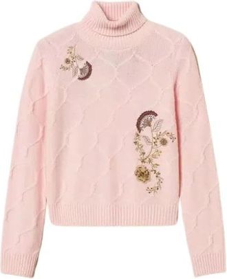 Twinset T-Shirts - Dames - Coltruien - Roze - M - Truien & Vesten