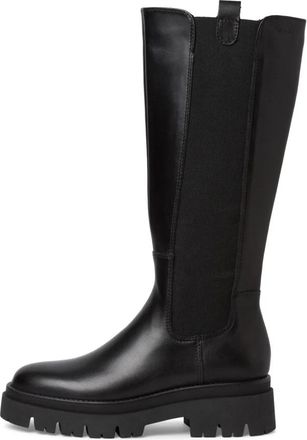 Tamaris Dameslaarzen - Dames - Hoge Laarzen - Zwart - 36 EU - Leer - Schoenen