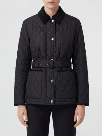 Burberry Giacca trapuntata in nylon con colletto in velluto e cintura