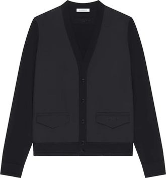 Givenchy V-Neck Cardigan met Zakken - Heren - Vesten - Zwart - XL - Katoen - Truien & Vesten