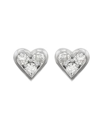 Suzy Levian 14K 0.30 Ct. Tw. Diamond Heart Studs