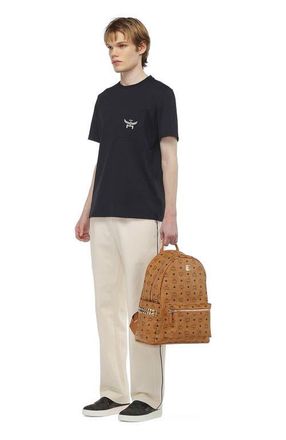 MCM Medium Stark Side Studs Backpack in Visetos in Brown at Nordstrom