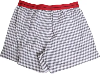 Dolce & Gabbana White Striped Cotton Red Waistband Shorts Mens Swimwear