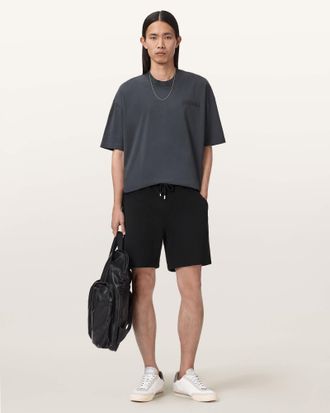 AllSaints Asher Straight Fit Ramskull Sweat Shorts