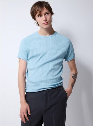 Le 31 Mens Ribbed raglan-sleeve T-shirt Retro fit