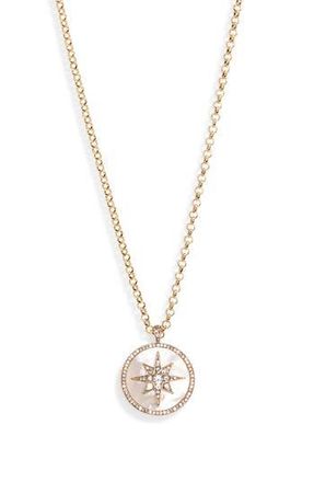 BaubleBar Carina Mother Of Pearl & Crystal Pendant Necklace in White at Nordstrom Rack