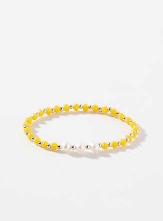 Simons Womens Faceted bead and pearl bracelet