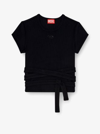 Diesel T-shirt T-BUNNY-TAIL- S1 in cotone con bande annodabili - DIESEL - gender_Woman