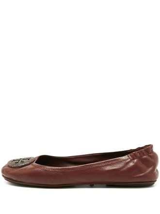 Tory Burch pre-owned Minnie leather ballet flats - women - Calf Leather/Calf Leather/Rubber - 40.5 - Red