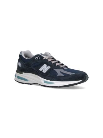 New Balance Mesh and Pigskin Sneakers - Navy