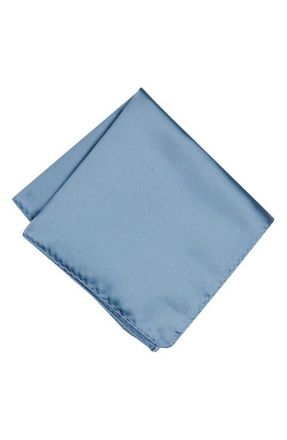 Brooklyn Brigade Mens Solid Satin Pocket Square in Dusty Blue at Nordstrom