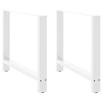 Berkfield Home Coffee Table Legs White 2 pcs 90x(72-73) cm Steel