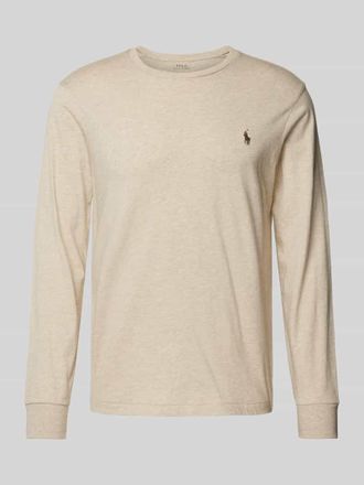 Polo Ralph Lauren Regular Fit Longsleeve mit Label-Stitching in Sand, Gr&ouml;&szlig;e XXL