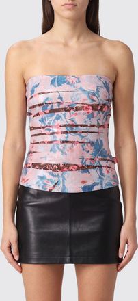 Diesel Top a fascia in jersey con stampa floreale e zip posteriore
