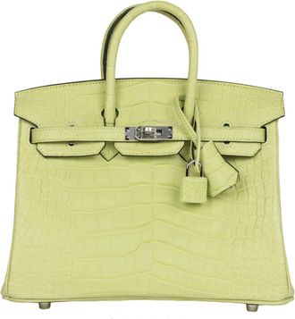 Herm&egrave;s Jaune Bourgeon Birkin 25 cm in Mississippiensis Alligator Matte with Palladium Hardware