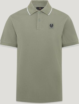 Belstaff Tipped Polo Mens Cotton Pique Sage Green Size 2XL