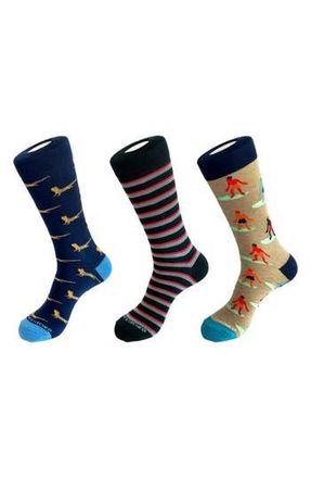 Unsimply Stitched 3-Pack Assorted Graphic Crew Socks in Blue Multi at Nordstrom Rack