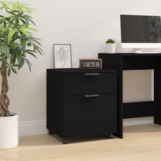 vidaXL Vidaxl - Archivador Con Ruedas Madera Contrachapada Negro 45x38x54 Cm