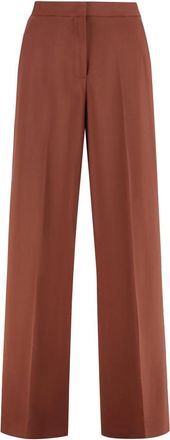 Pinko Pergamino high-waist wide-leg trousers - Dames - Wijde Broeken - Bruin - S - Polyester - Broeken