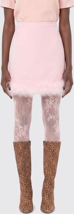 Valentino Gonna mini in lana con piume