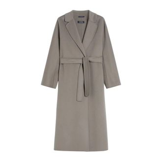 Max Mara Belted Coats, female, Gray, Size: M Esturia Coat