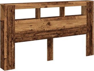 Berkfield Home LED Headboard Old Wood 180x18.5x103.5 cm Engineered Wood in Brown
