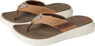 Columbia Boatside Flip Lea Mens Sandals Dark Truffle/Elk : 11 D - Medium, Rubber