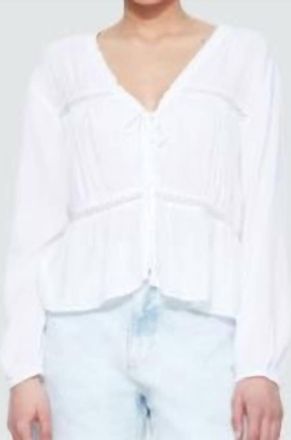 Dex Clothing Lace Tied Blouse In White