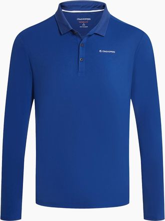 Craghoppers Mens Craghoppers Mens Bramshaw Golf Nosilife Long-Sleeved Polo Shirt - Blue - Size: 44