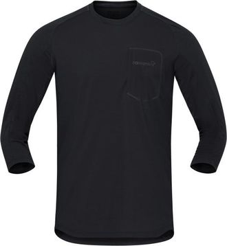 Norrøna Skibotn Equaliser Merino 3/4 T-Shirt Velotrikot für Herren | schwarz
