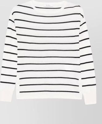 Max Mara silk cashmere striped crew neck sweater