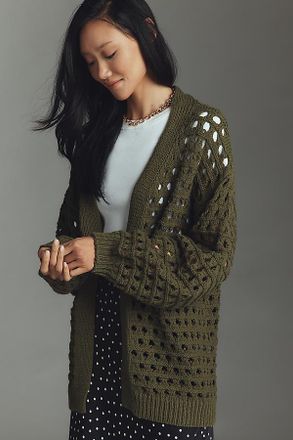 Maeve Chunky Open-Stitch Cardigan