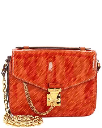 Louis Vuitton Brown Epi Leather & Reverse Monogram Canvas Pochette Metis Shiny Mini (Authentic Pre-Loved)