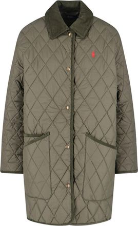 Polo Ralph Lauren Green Quilted Velvet Collar Recycled Jacket