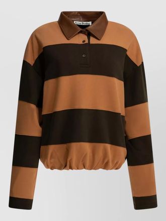 Acne Studios striped long sleeve top contrast collar hem