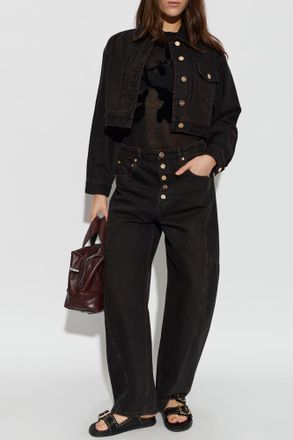 AllSaints Blink Denim Jacket, Womens, Brown