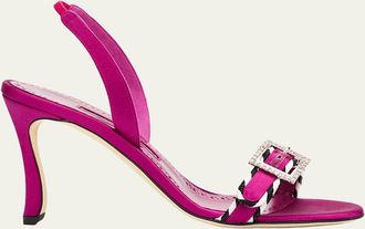 Manolo Blahnik 90mm Sumbasa Slingback Sandals