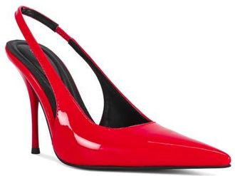 Azalea Wang Sylva Slingback Pointed Toe Pump in Red at Nordstrom, Size 7.5