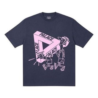Palace If You Builf It Triangle Logo Printing Short Sleeve Unisex Blue P20TS077