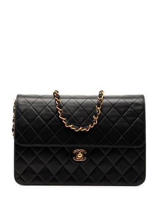 Chanel 2002-2003 CC Quilted Lambskin Single Flap crossbody bag - Black